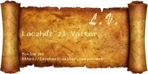 Laczházi Valter névjegykártya